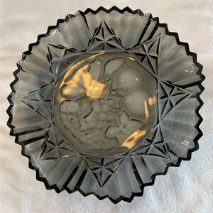 Decorative Pressed Glass Fruit Bowl - Black